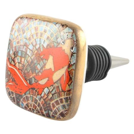 Square Ceramic Wine Stopper in Multicolor